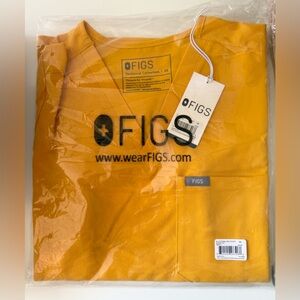 Figs Women's Catarina One-Pocket Scrub Top Emergency Yellow Size XS New